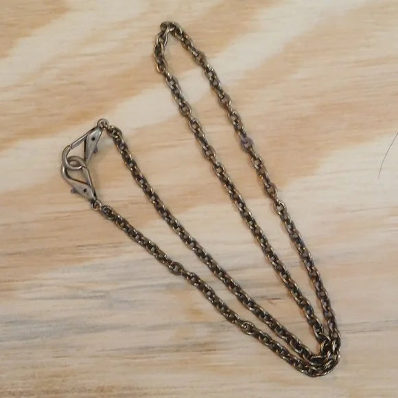 Bronze Chain Link Necklace Double Lobster Clasp Classic
