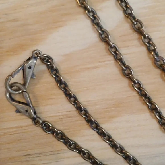Bronze Chain Link Necklace Double Lobster Clasp Classic