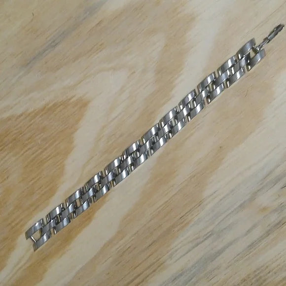 UNIQUE Chunky Silver Metal Chain Statement Bracelet