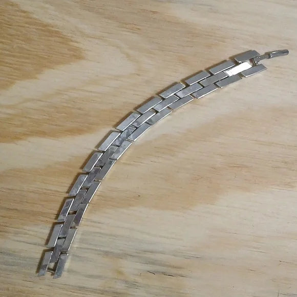 UNIQUE Chunky Silver Metal Chain Statement Bracelet