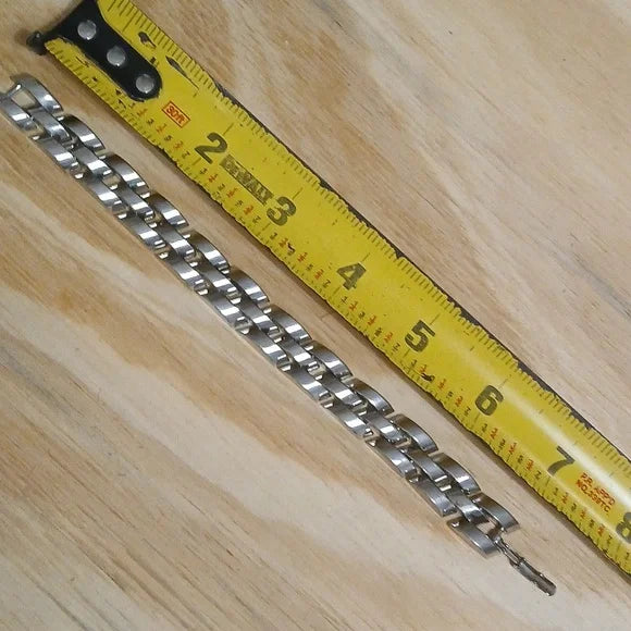 UNIQUE Chunky Silver Metal Chain Statement Bracelet