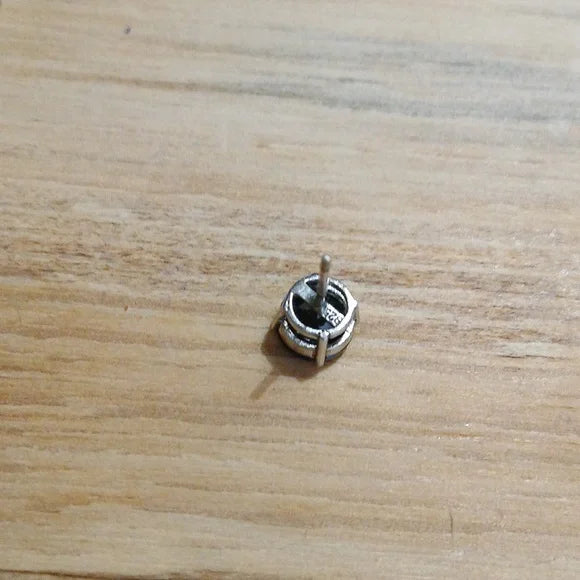 Sterling Silver & Black Stone Stud Earrings