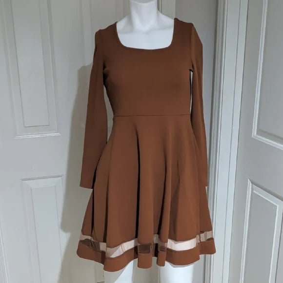 Orange Shein Mesh Cut-out Dress size XS