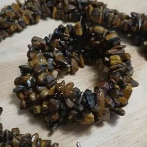 Brown Tigers Eye Stone Beaded Necklace and Bracelet Set