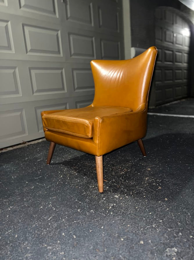 (2) Modway Keen Tan Vinyl High Back Guest Chairs EEI-2458