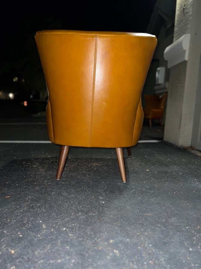 (2) Modway Keen Tan Vinyl High Back Guest Chairs EEI-2458