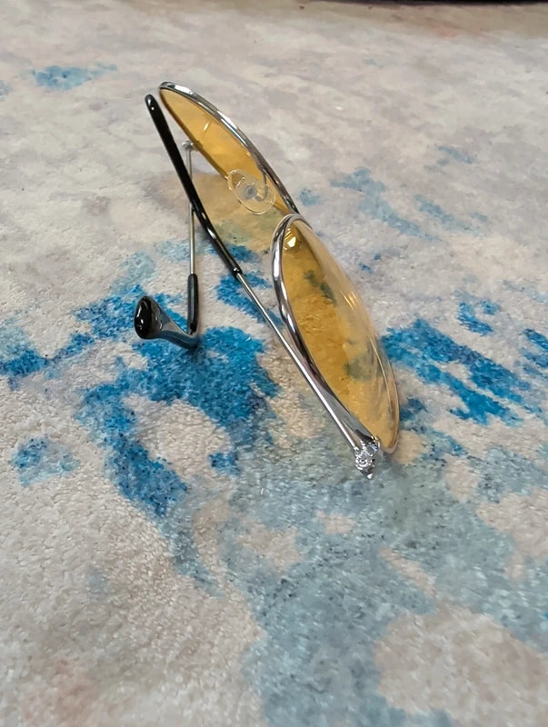 Retro Pilot Men's Yellow Aviator Sunglasses Lightweight