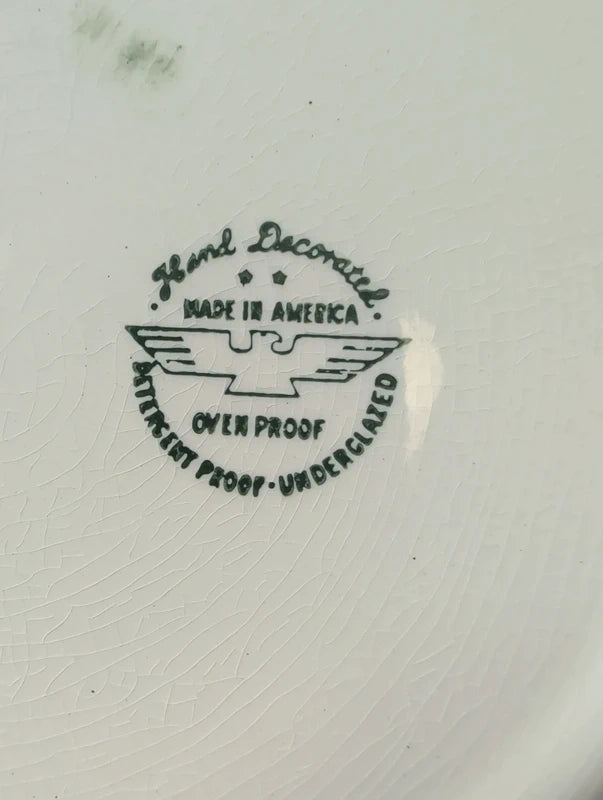 Vintage Marcrest "Nordic Mint" Dinnerplates and Bowl MCM
