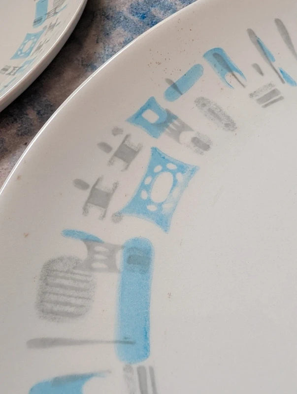 Vintage Royal China "Blue Heaven" 10-inch dinner plates MCM