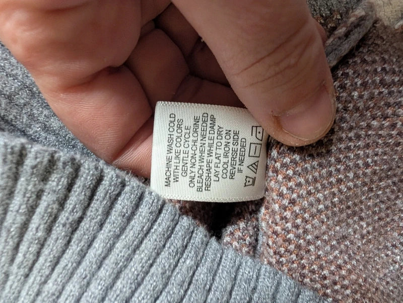 No Comment Gray Cropped Teddy Bear Sweater Women's Medium