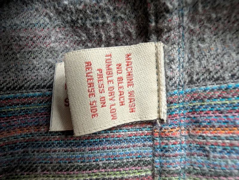 Carbon2Cobalt Men's Gray & Purple Striped Button Down Shirt Medium