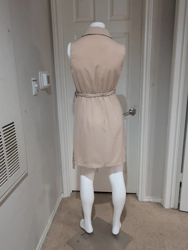 Shein Tan Wrap Dress Women's Medium/38