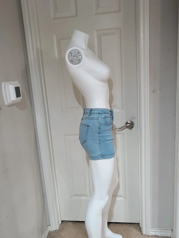 Shein Light Blue 5-Button Retro Women's Shorts XS