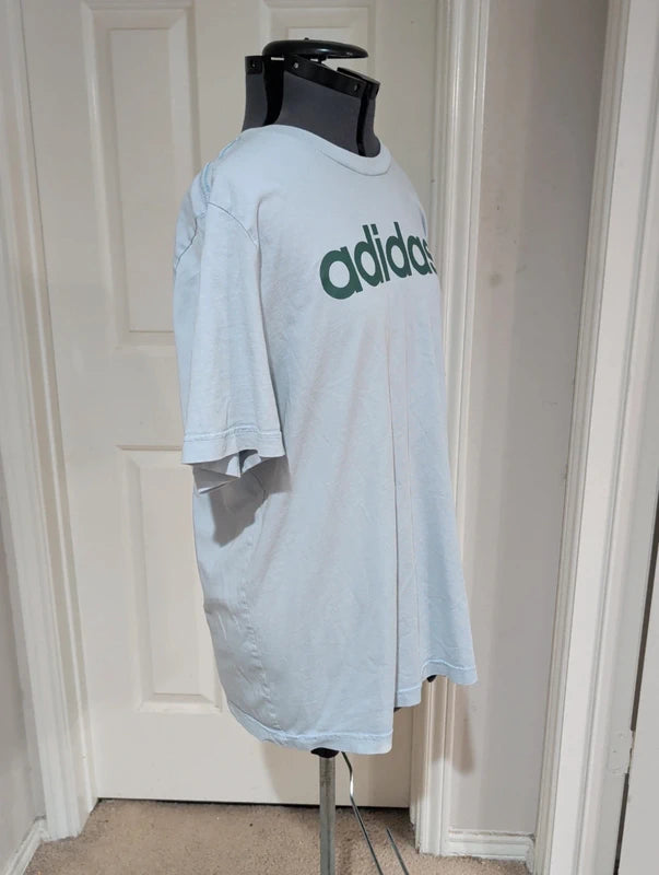 Adidas Men's Athletic Short Sleeve Blue & Green Tee Large