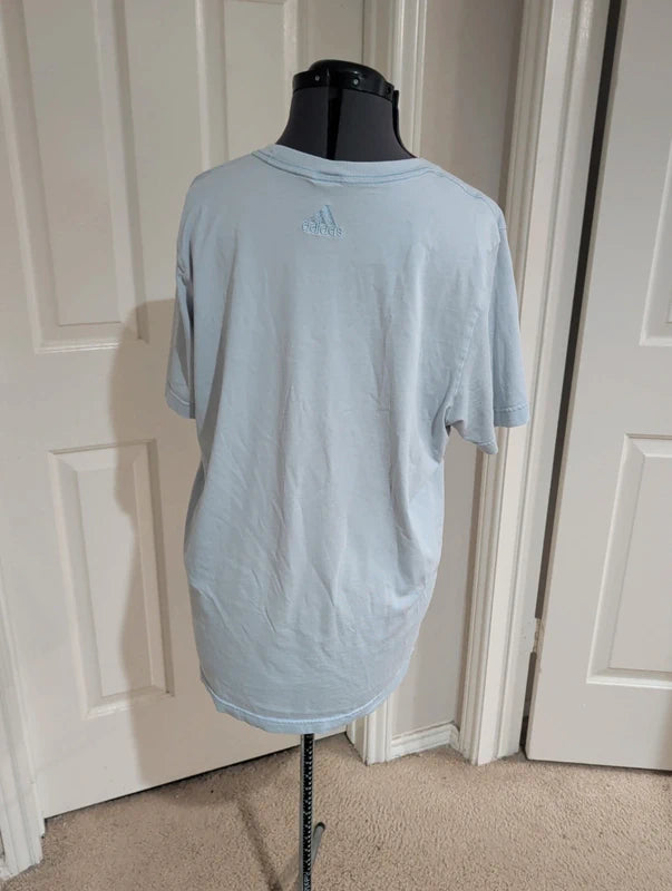 Adidas Men's Athletic Short Sleeve Blue & Green Tee Large