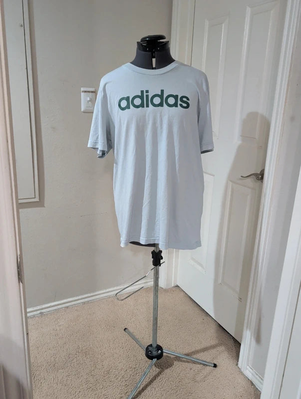 Adidas Men's Athletic Short Sleeve Blue & Green Tee Large
