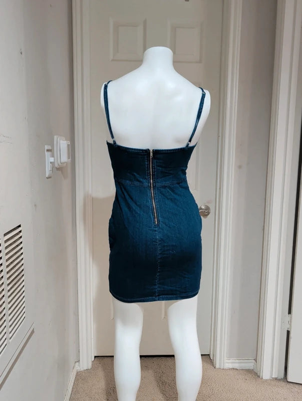 Haute Monde Denim Stretch Mini Dress Women's Medium