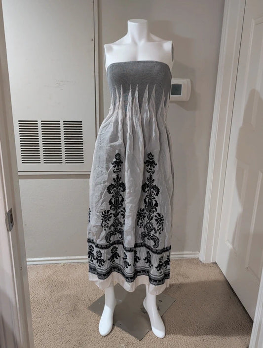 Lightweight Lapis Strapless Cocktail Maxi Dress O/S