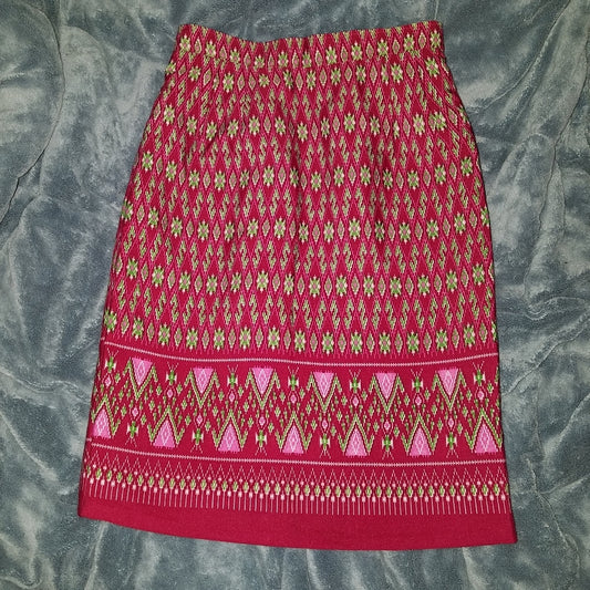 Eccentric Bold Pink Handmade Pencil Skirt size 00-2