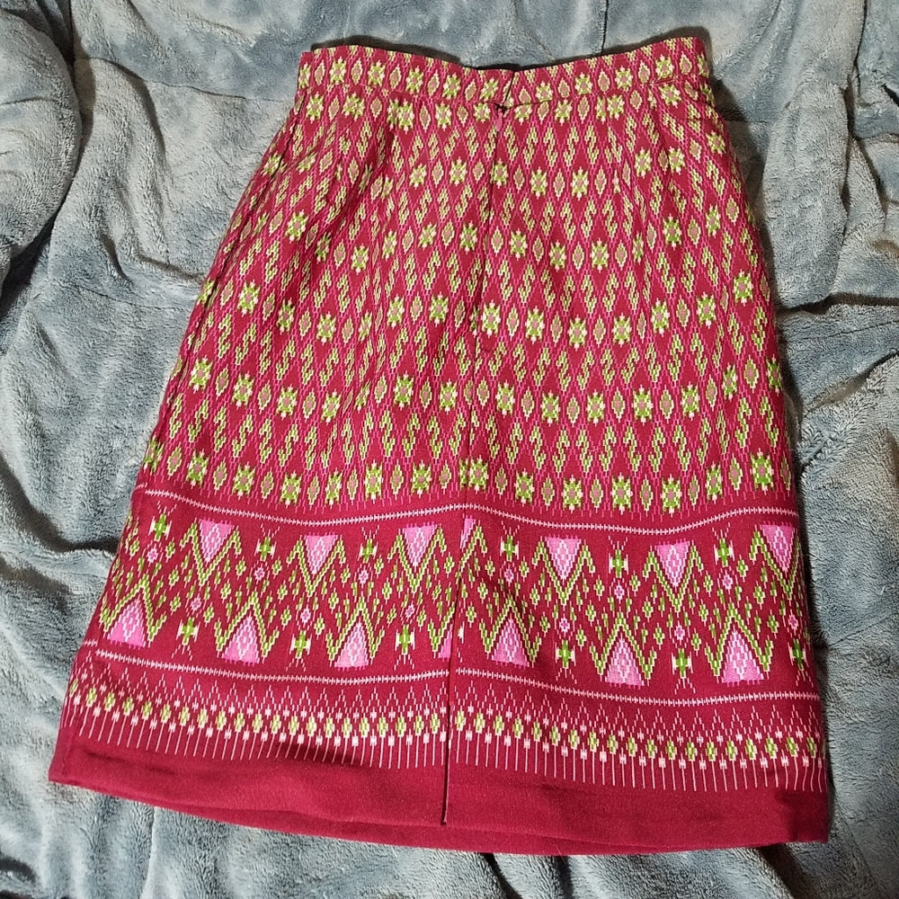 Eccentric Bold Pink Handmade Pencil Skirt size 00-2