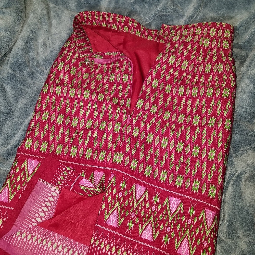 Eccentric Bold Pink Handmade Pencil Skirt size 00-2