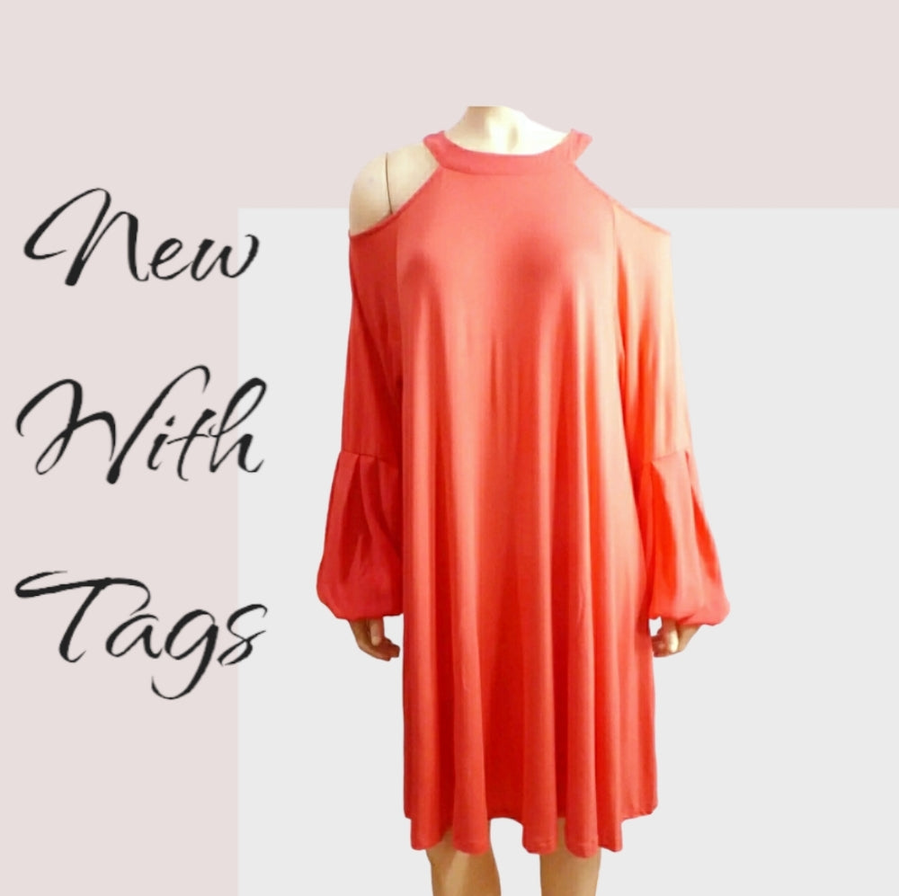 ROAMAN's NWT Pink Cold Shoulder Dress 3X