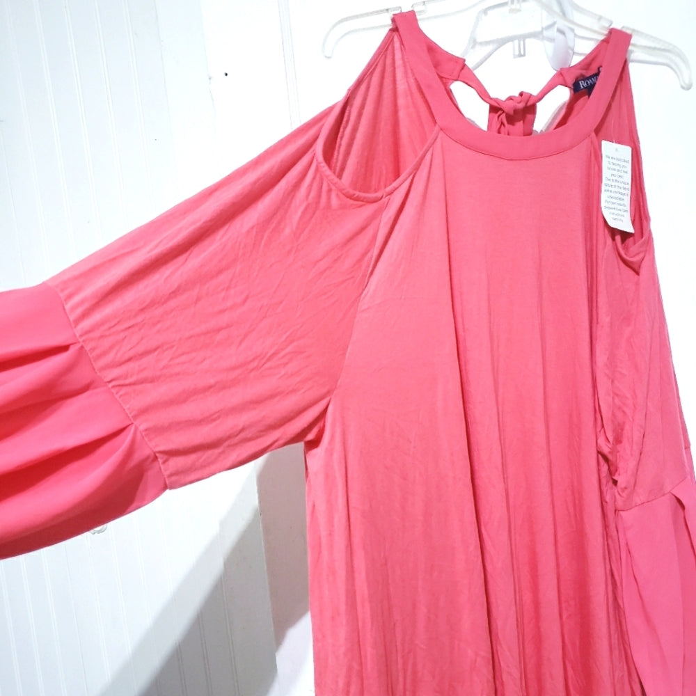 ROAMAN's NWT Pink Cold Shoulder Dress 3X