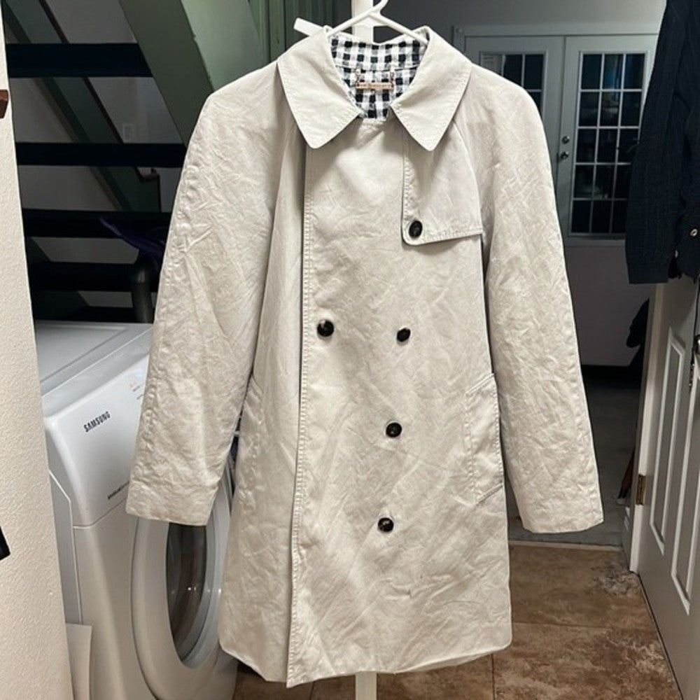 Diane Von Furstenberg Double Breasted Trench Coat Size 8