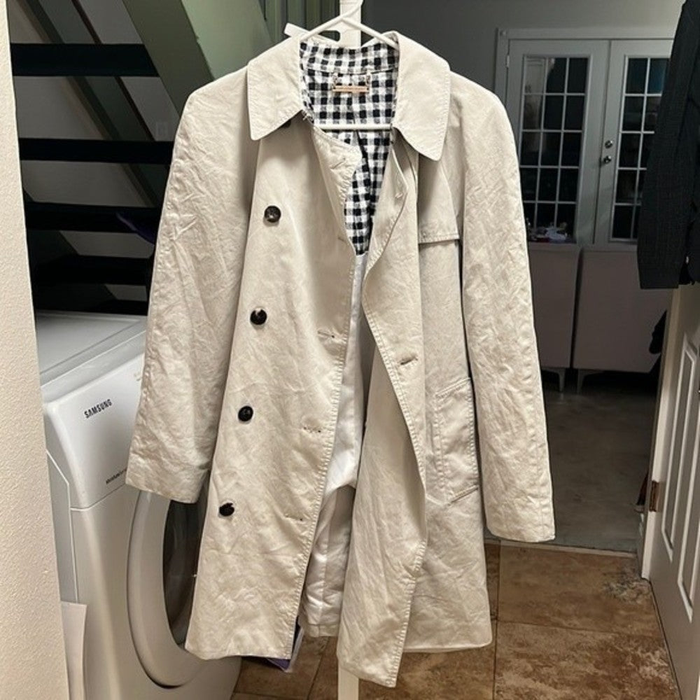 Diane Von Furstenberg Double Breasted Trench Coat Size 8