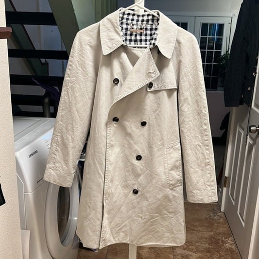Diane Von Furstenberg Double Breasted Trench Coat Size 8