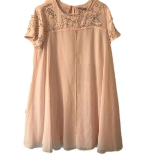 Forever 21 Jeweled Peach Babydoll Dress Size M