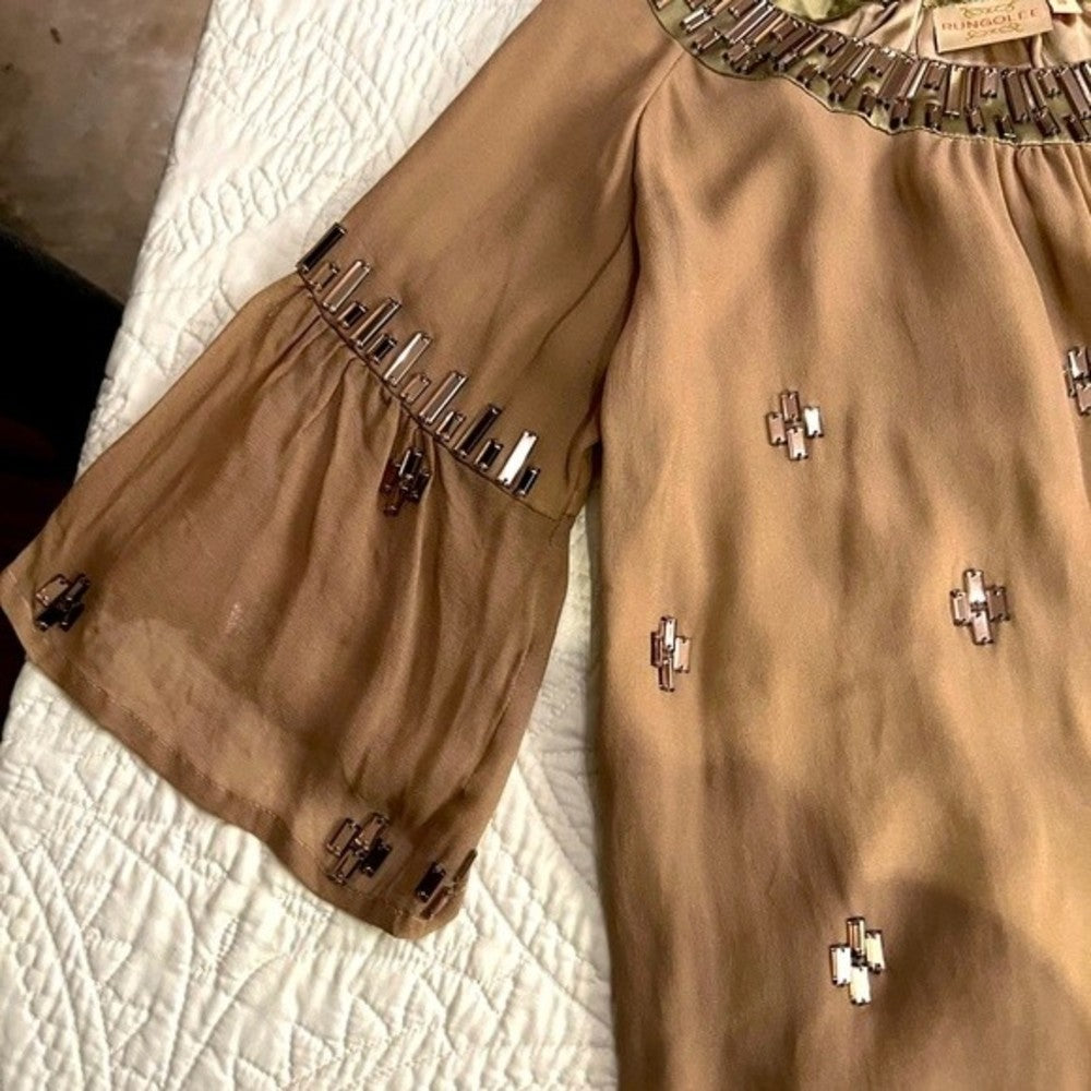 Rungolee Embroidered Silky Dress Size S