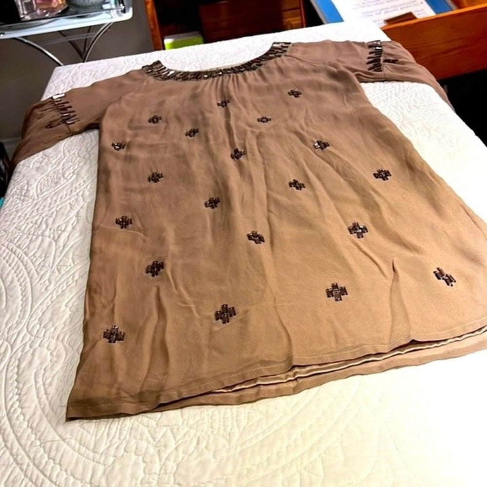 Rungolee Embroidered Silky Dress Size S