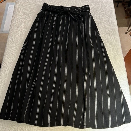 Black and White Striped Maxi Skirt Size XS