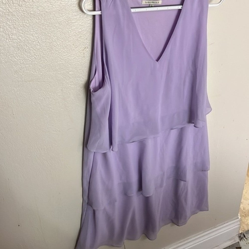 NWT Tash + Sophie Beautiful Lavender Ruffle Tiered Chiffon Sleeveless Dress XL