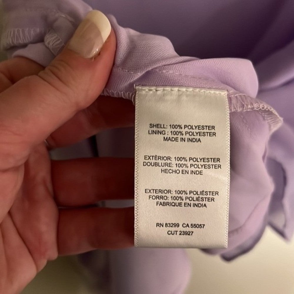 NWT Tash + Sophie Beautiful Lavender Ruffle Tiered Chiffon Sleeveless Dress XL