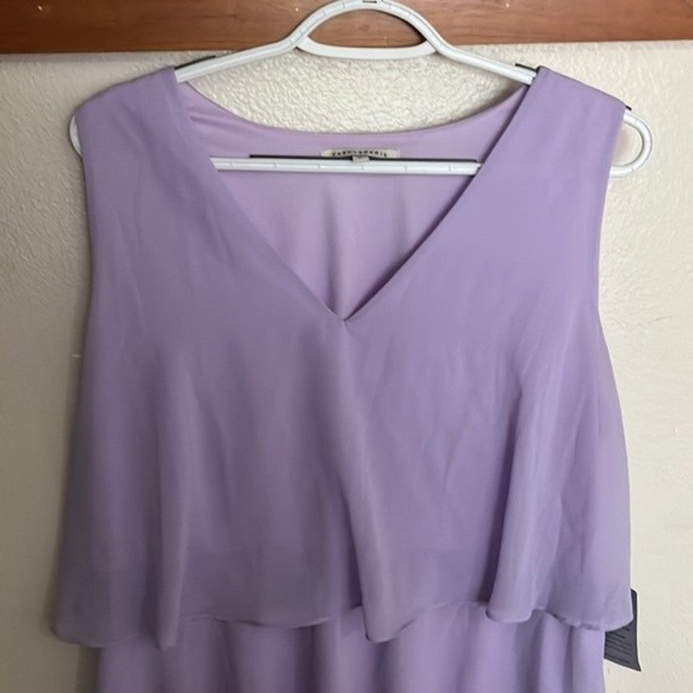 NWT Tash + Sophie Beautiful Lavender Ruffle Tiered Chiffon Sleeveless Dress XL