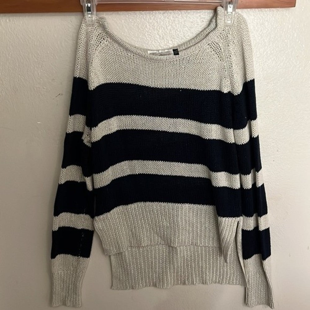 Navy Blue and Cream Knot Sweater Size S
