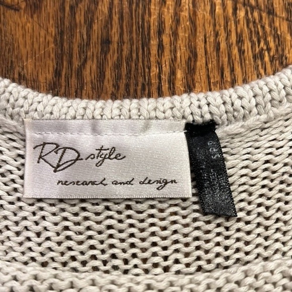 Navy Blue and Cream Knot Sweater Size S