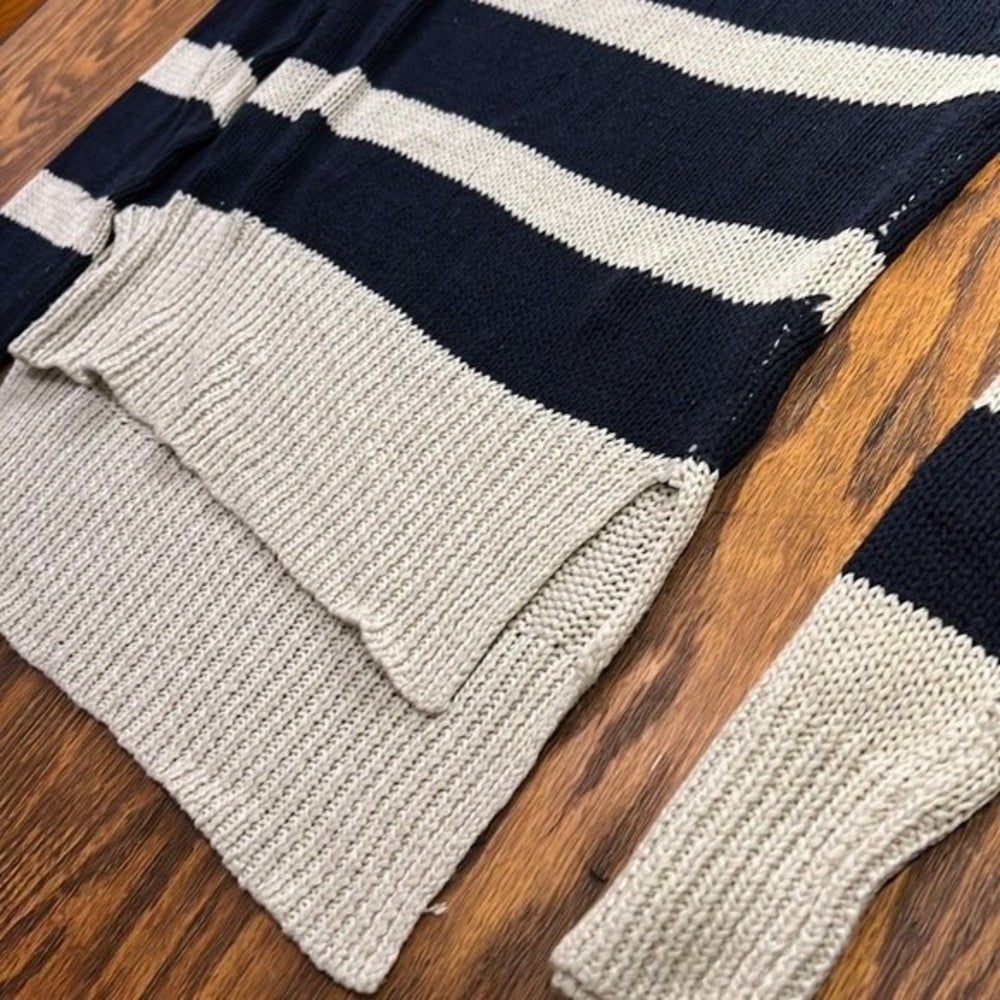 Navy Blue and Cream Knot Sweater Size S