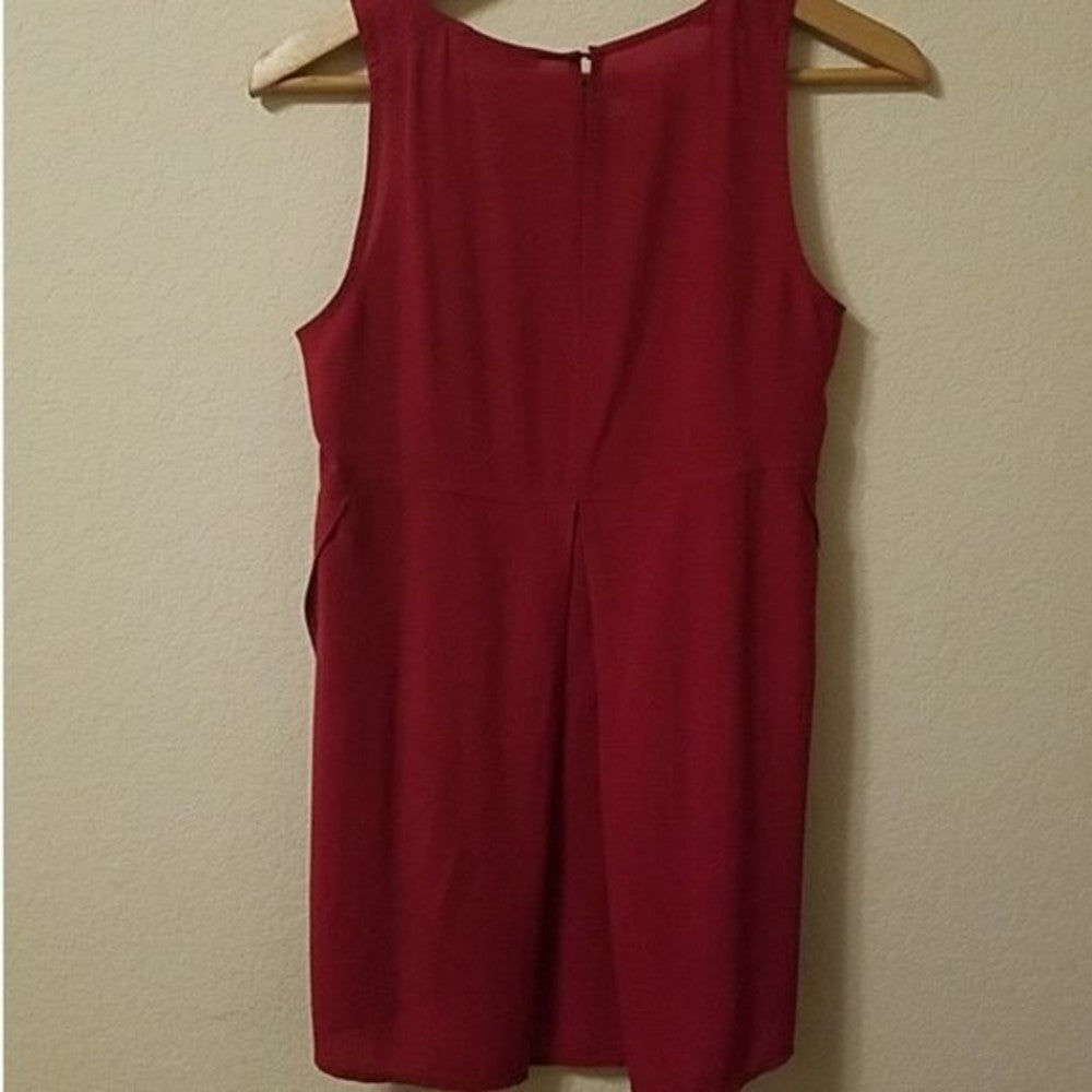 Madewell Fushia Silk Tunic w Side Slits Size XS