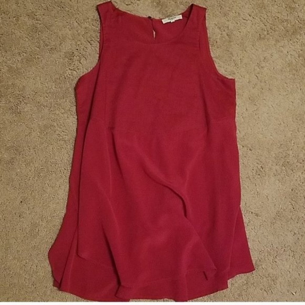 Madewell Fushia Silk Tunic w Side Slits Size XS