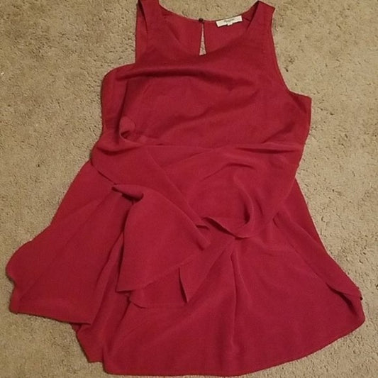 Madewell Fushia Silk Tunic w Side Slits Size XS