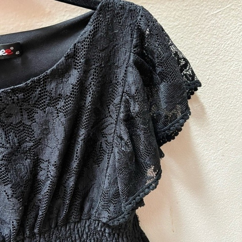 Black Lace Overlay Small Mini Dress