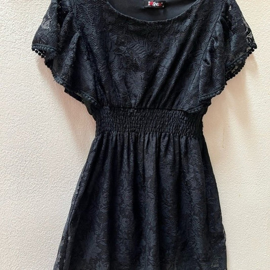 Black Lace Overlay Small Mini Dress