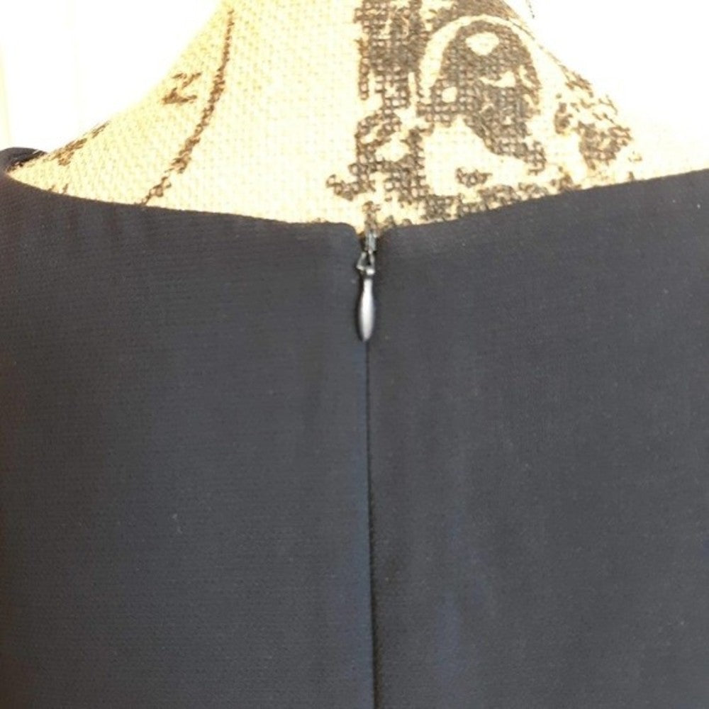 Danny & Nicole Sleeveless Tailored Navy Blue Classic V-Neck Dress Sz 12