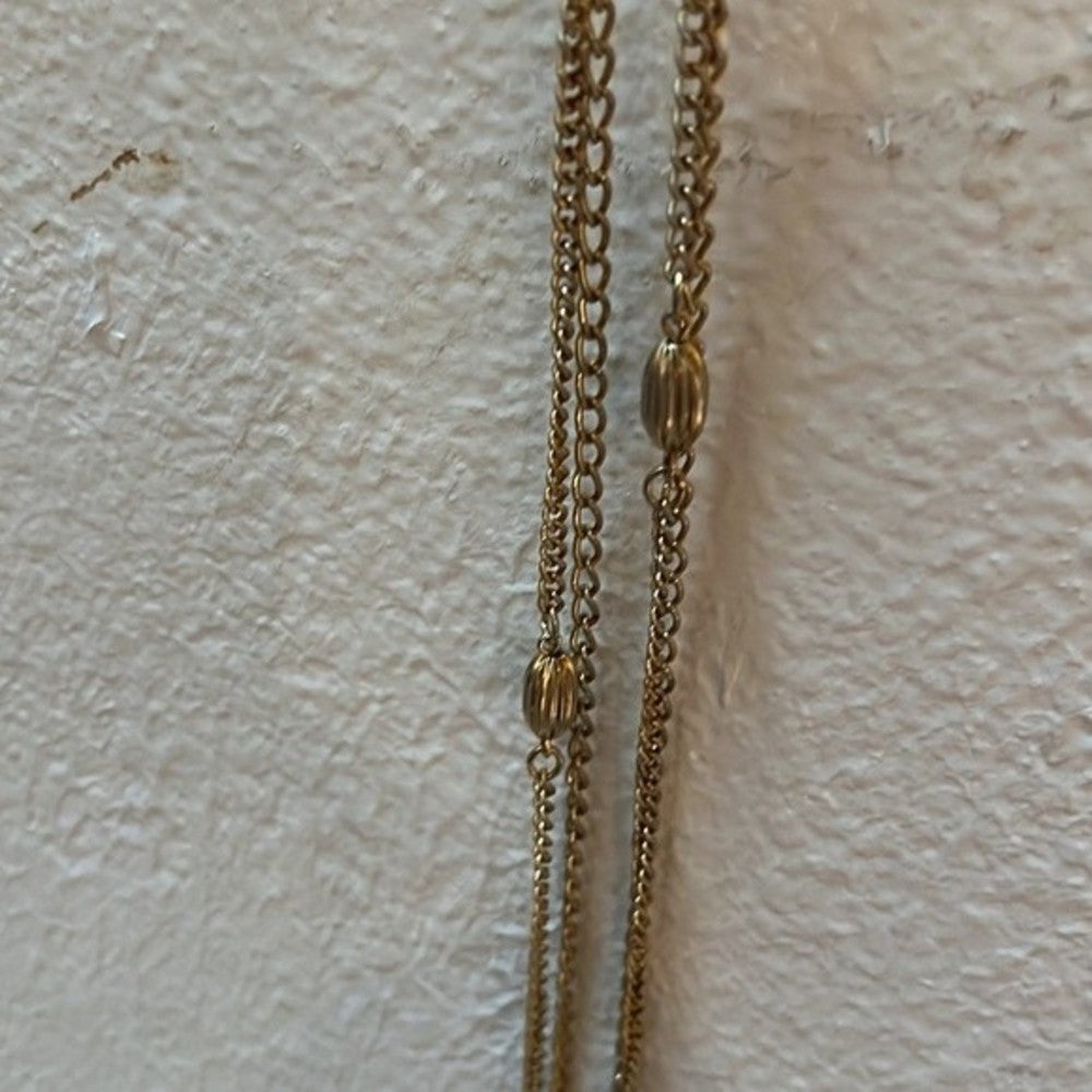Vintage double layered gold plated necklace