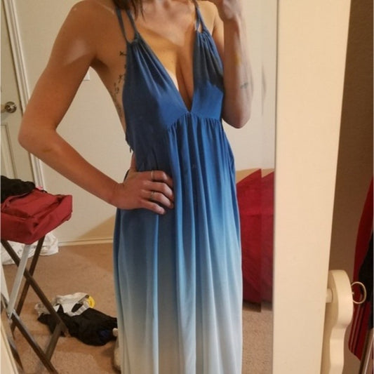 Handmade in Italy Two Toned Empire Dress
