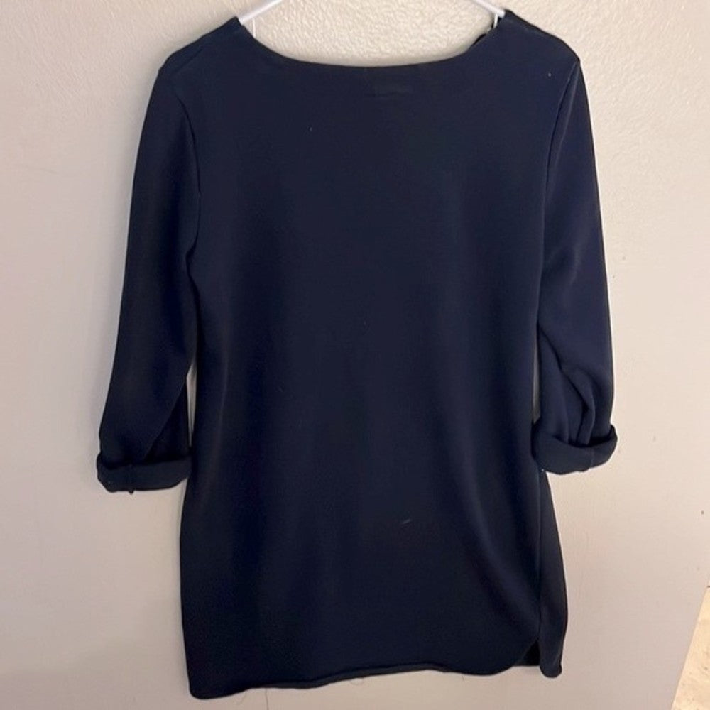 Merona Navy Blue Boatneck Dress Size L