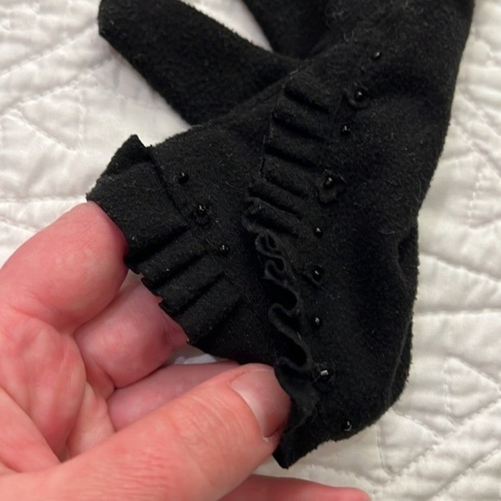 Vintage Black Embellished Gloves